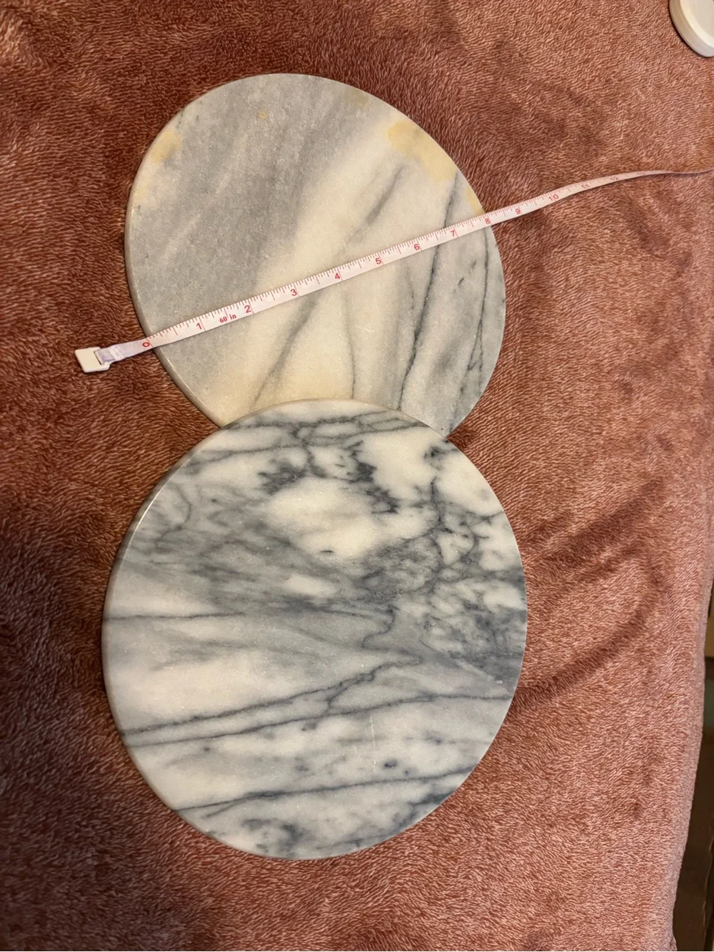 Marble Round Trivets - White & Gray